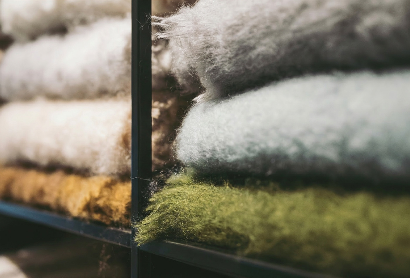 Plaids et matières en boutique Brun de Vian-Tiran